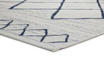 Етно килим с геометрични мотиви Бяло