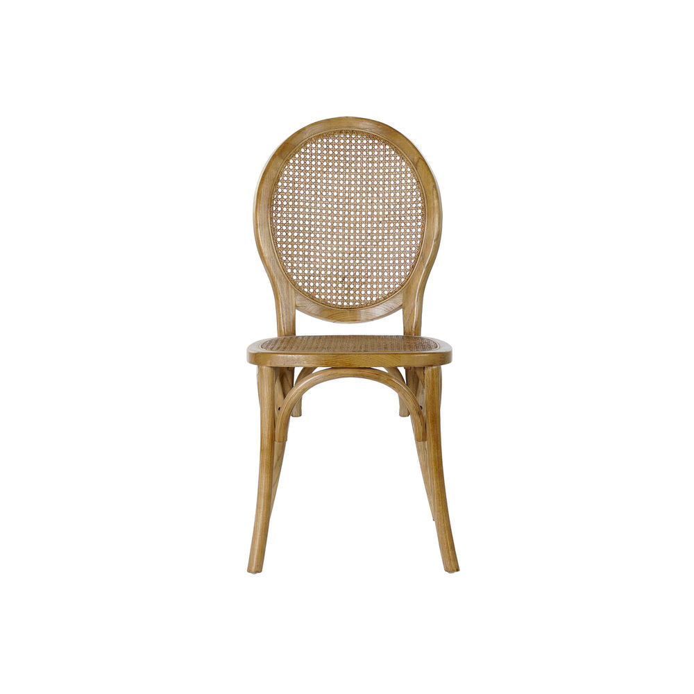 Dining Chair DKD Home Decor Rattan Elm wood Light brown (45 x 42 x 92 cm)