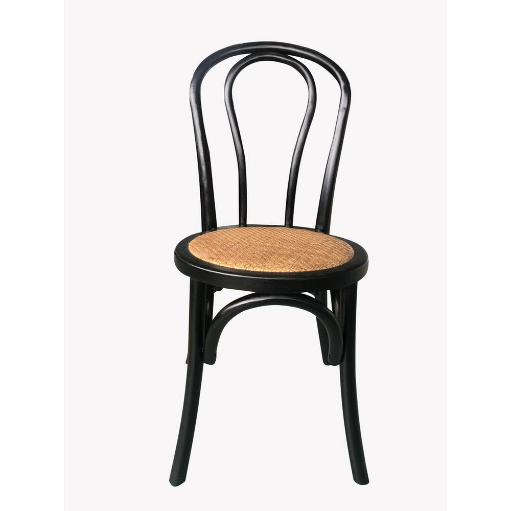 Dining Chair DKD Home Decor Black Rattan Elm wood (43 x 44 x 89 cm)
