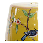 Side Table DKD Home Decor Yellow Porcelain Birds (35 x 35 x 45 cm)
