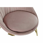 Трапезен стол DKD Home Decor Розово златисто метален полиестер (60 x 60 x 85 cm)