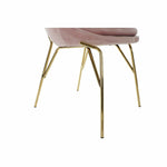 Dining Chair DKD Home Decor Pink Golden Metal Polyester (60 x 60 x 85 cm)