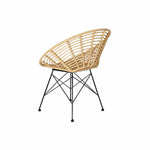 Garden chair Brown Metal synthetic rattan White