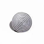 Trendy silver ring with spiral