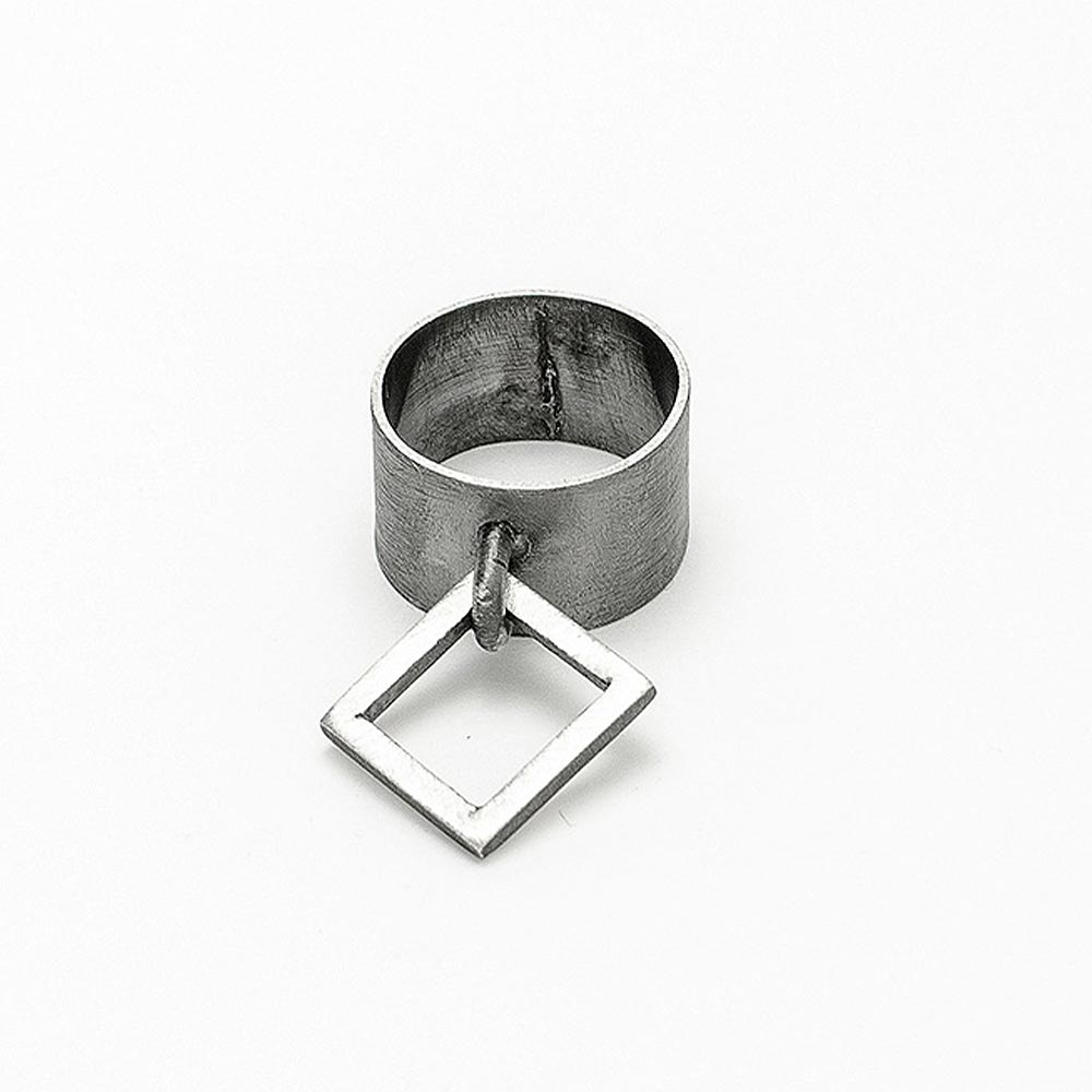 Silver Ring with square detail