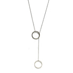 Trendy Silver Necklace with two Rings