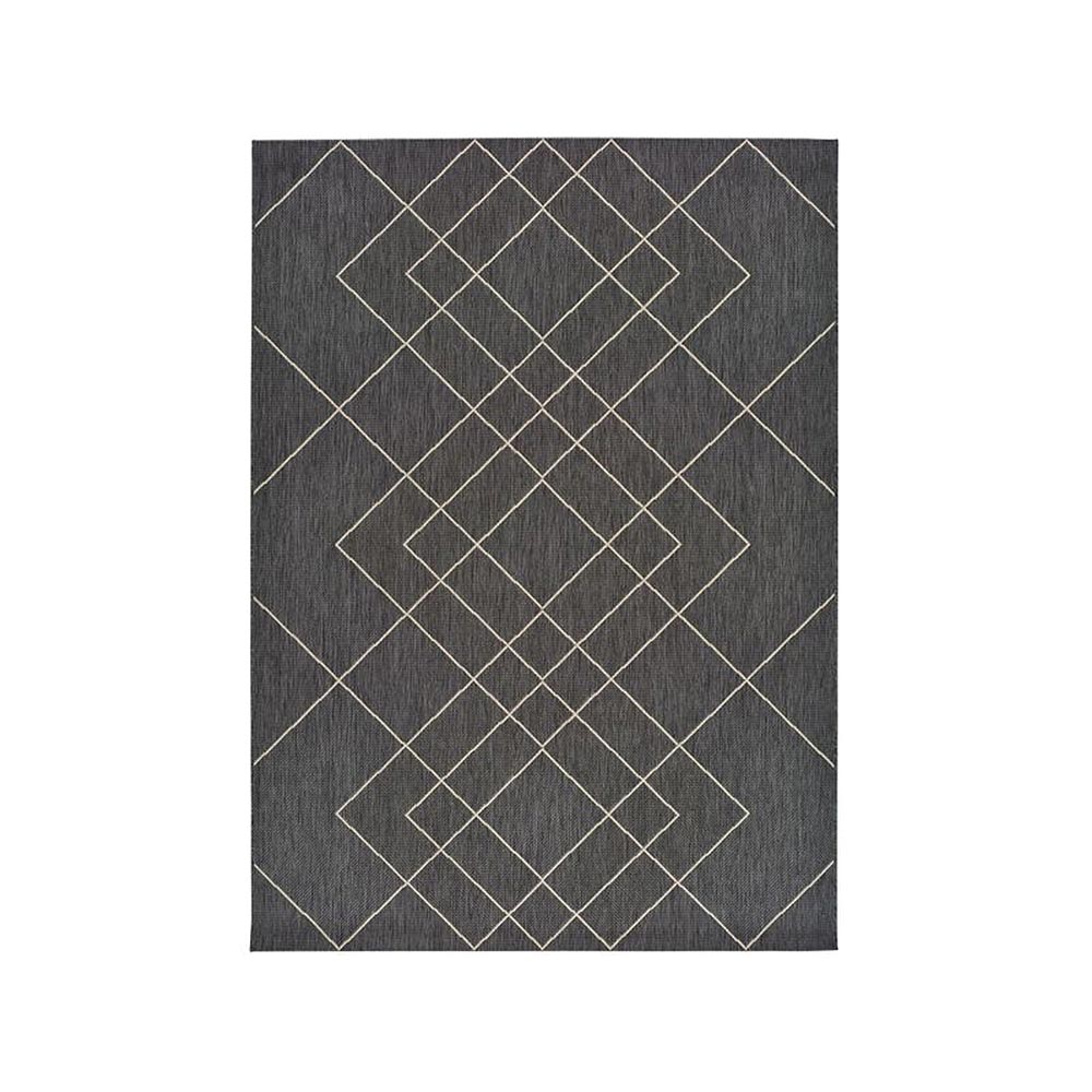 Геометричен Indoor-Outdoor килим Антрацит