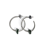 Trendy earrings with natural green agate