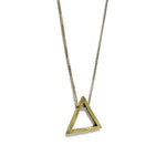 Silver trendy necklace with geometric detail