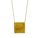 TRENDY NECKLACE WITH DETAIL TEXTURED SQUARE PLATE