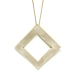 Trendy necklace with textured contour square detail