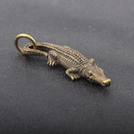 Vintage Brass Crocodile Figure Keychain