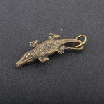 Vintage Brass Crocodile Figure Keychain