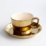 Ceramic Coffee Cup Gold Plated  Set
