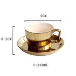 Ceramic Coffee Cup Gold Plated  Set