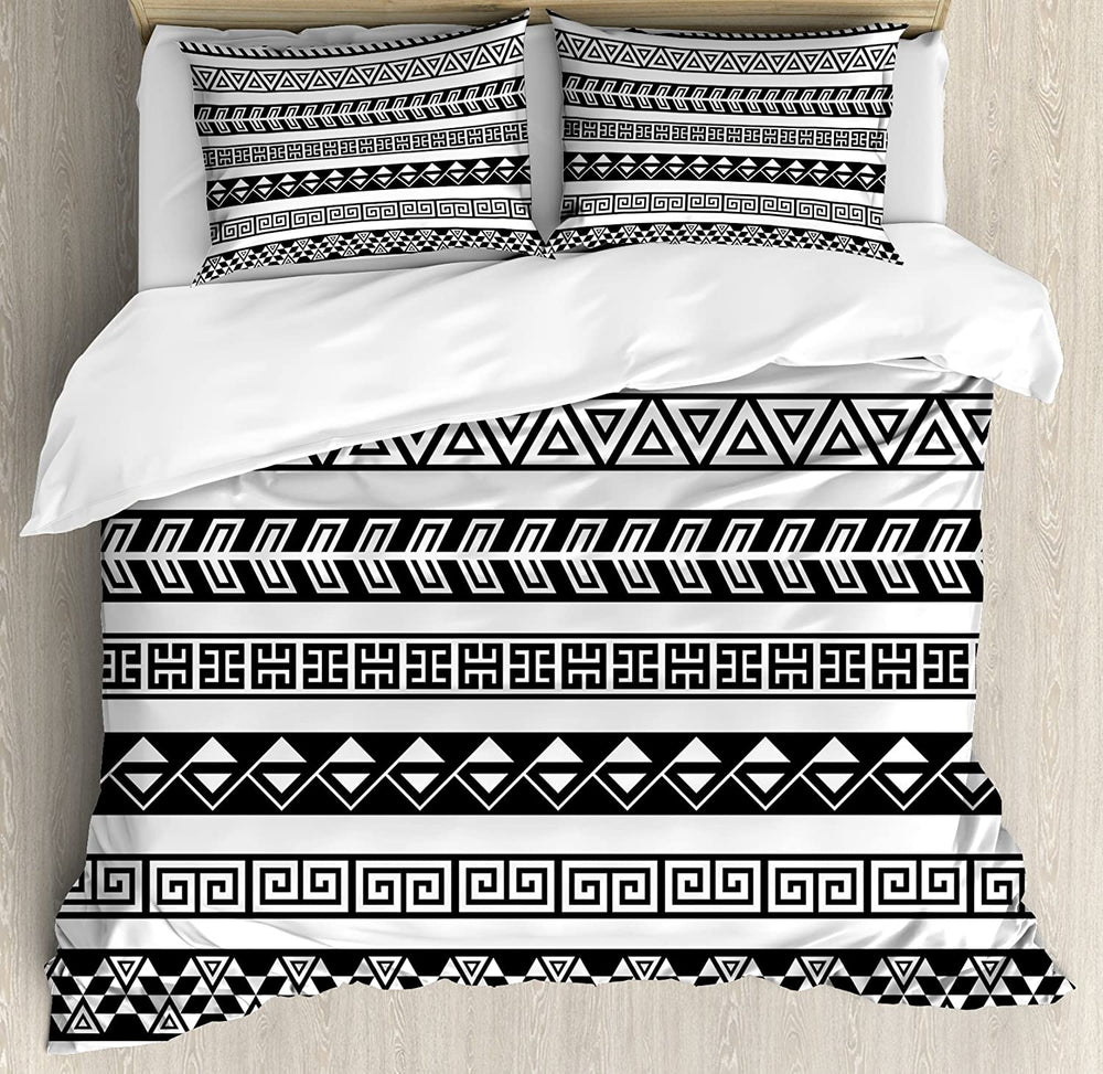 Boho Bedding Set Black and White